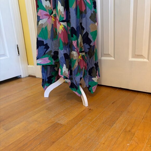 NWT Gap Spring Multi Floral Smocked Handkerchief Hem Midi Dress Size XXL - Picture 4 of 10